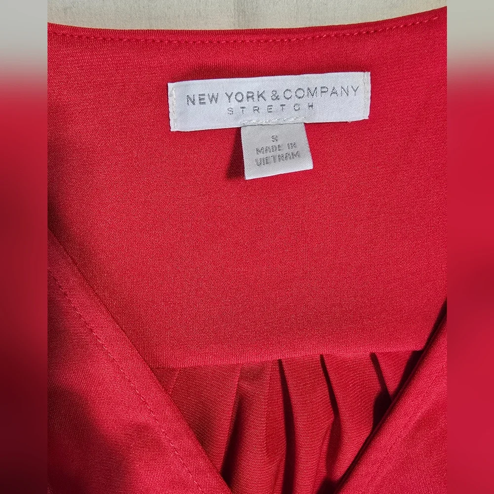 New York & Company Red Ruched One Shoulder Cocktail Dress